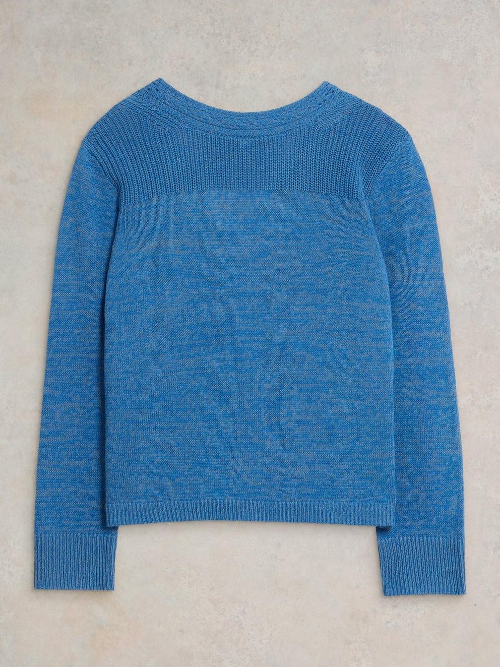 HEATHER JUMPER in MID BLUE - FLAT BACK