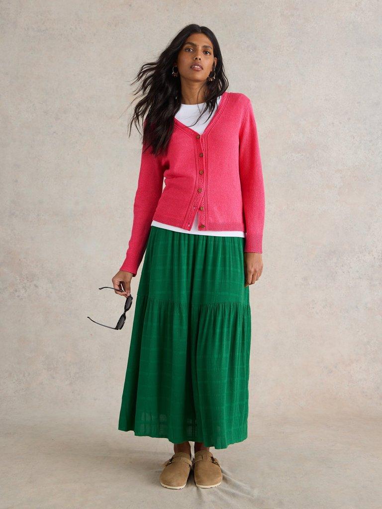 HEATHER JUMPER in MID PINK - MODEL FRONT