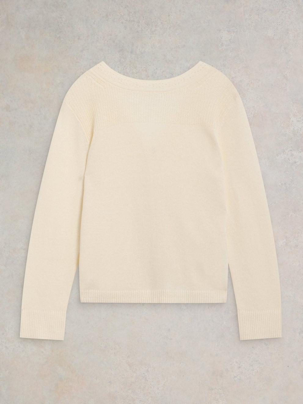 HEATHER JUMPER in NAT WHITE - FLAT BACK