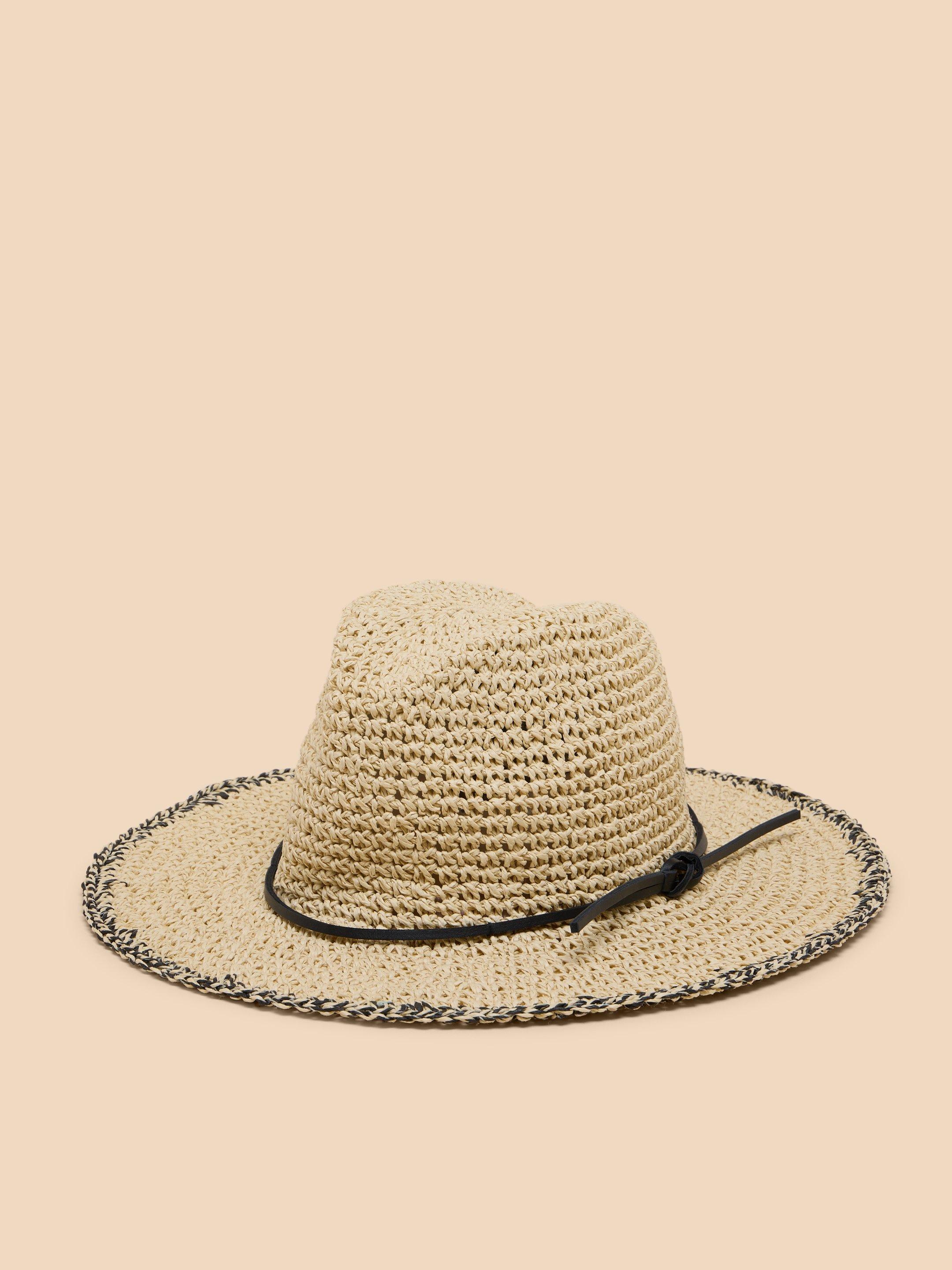 Summer Straw Fedora in NAT MLT - FLAT FRONT