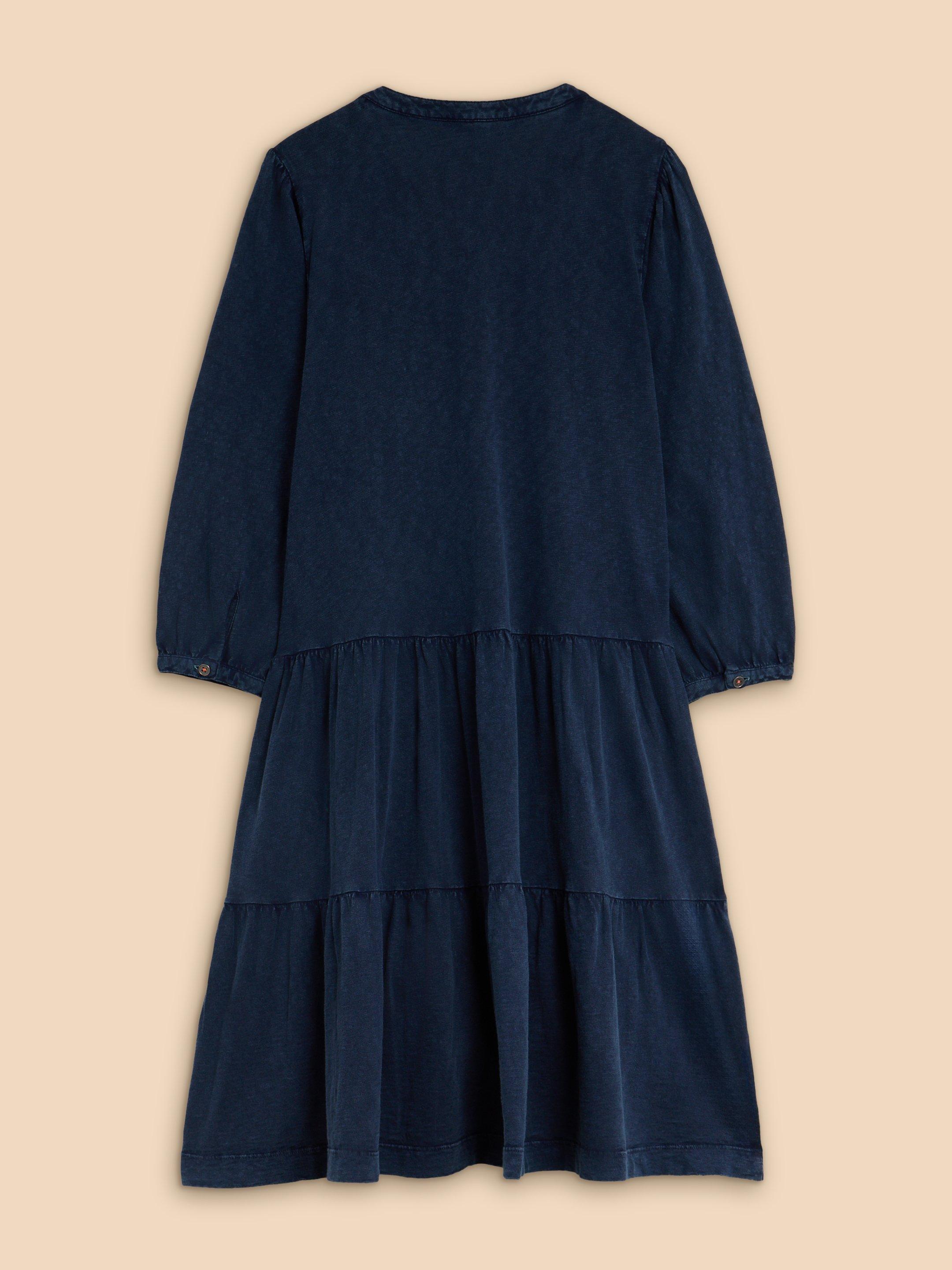 Clara Denim Jersey Dress in DK DENIM White Stuff