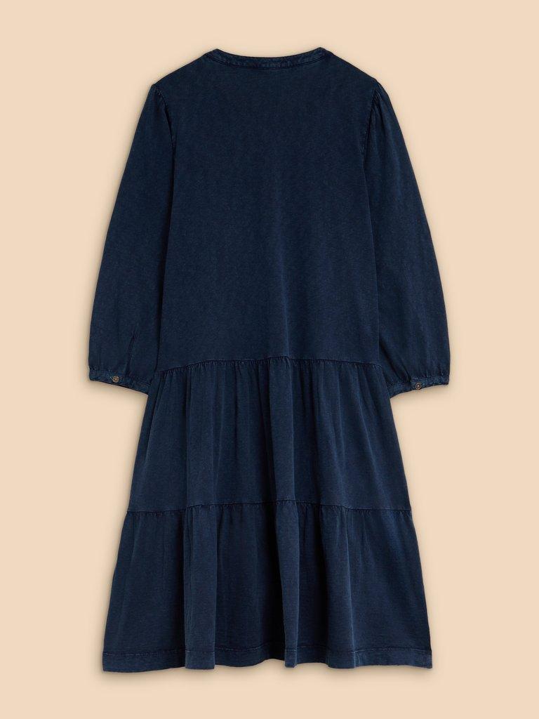 Clara Denim Jersey Dress in DK DENIM - FLAT BACK