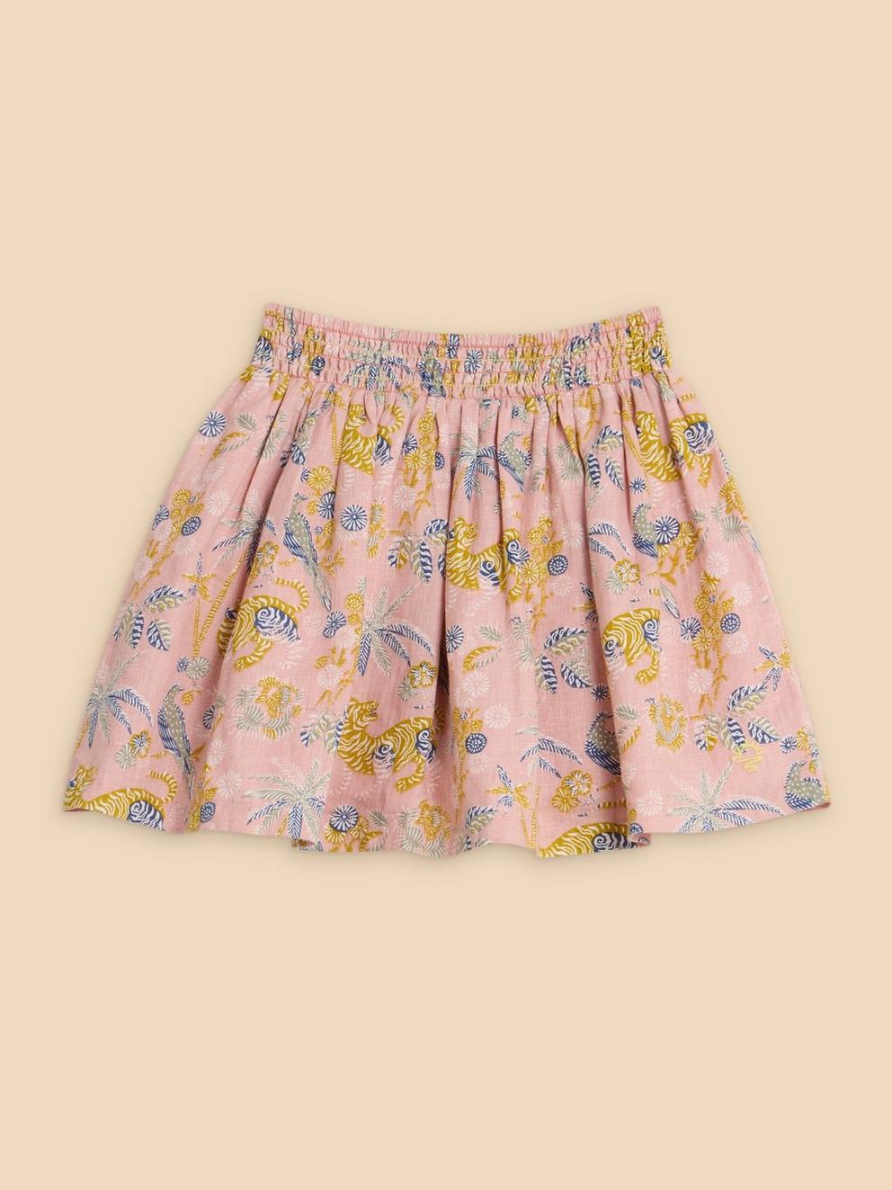 Girls Printed Woven Skirt in PINK MLT - FLAT BACK