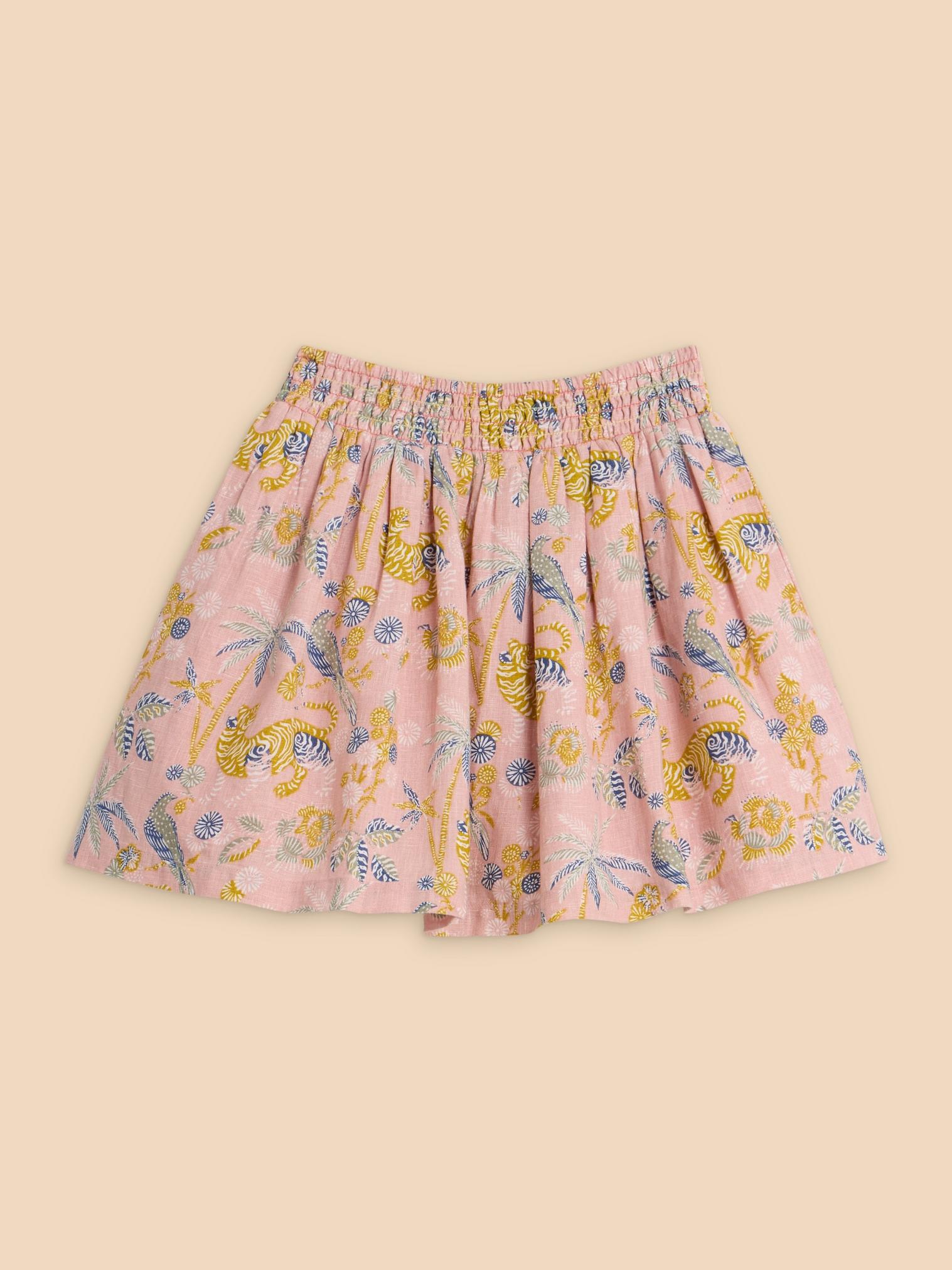 Printed Woven Skirt in PINK MLT - FLAT FRONT