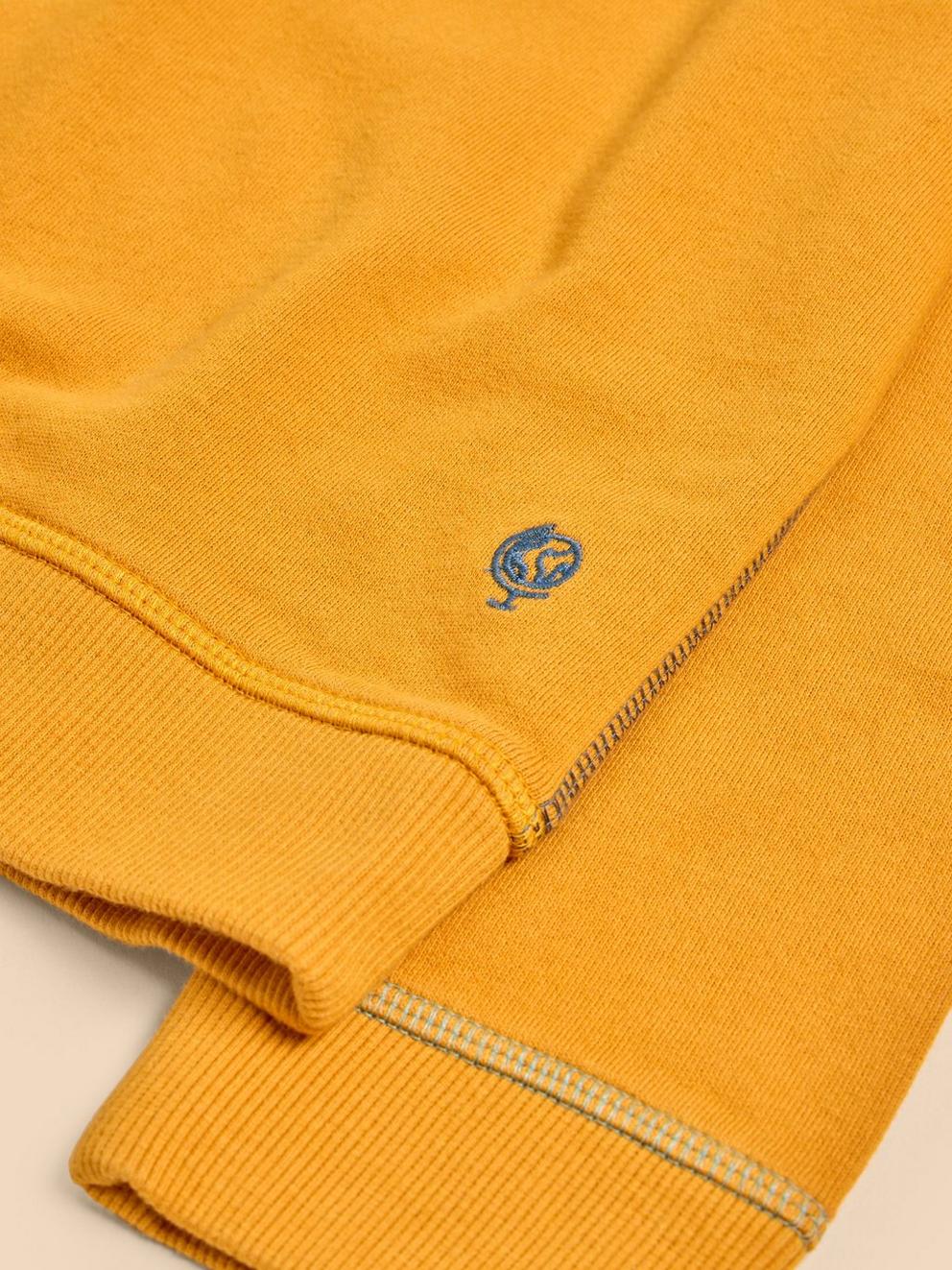 Asher Graphic Hoodie in MID YELLOW - FLAT DETAIL