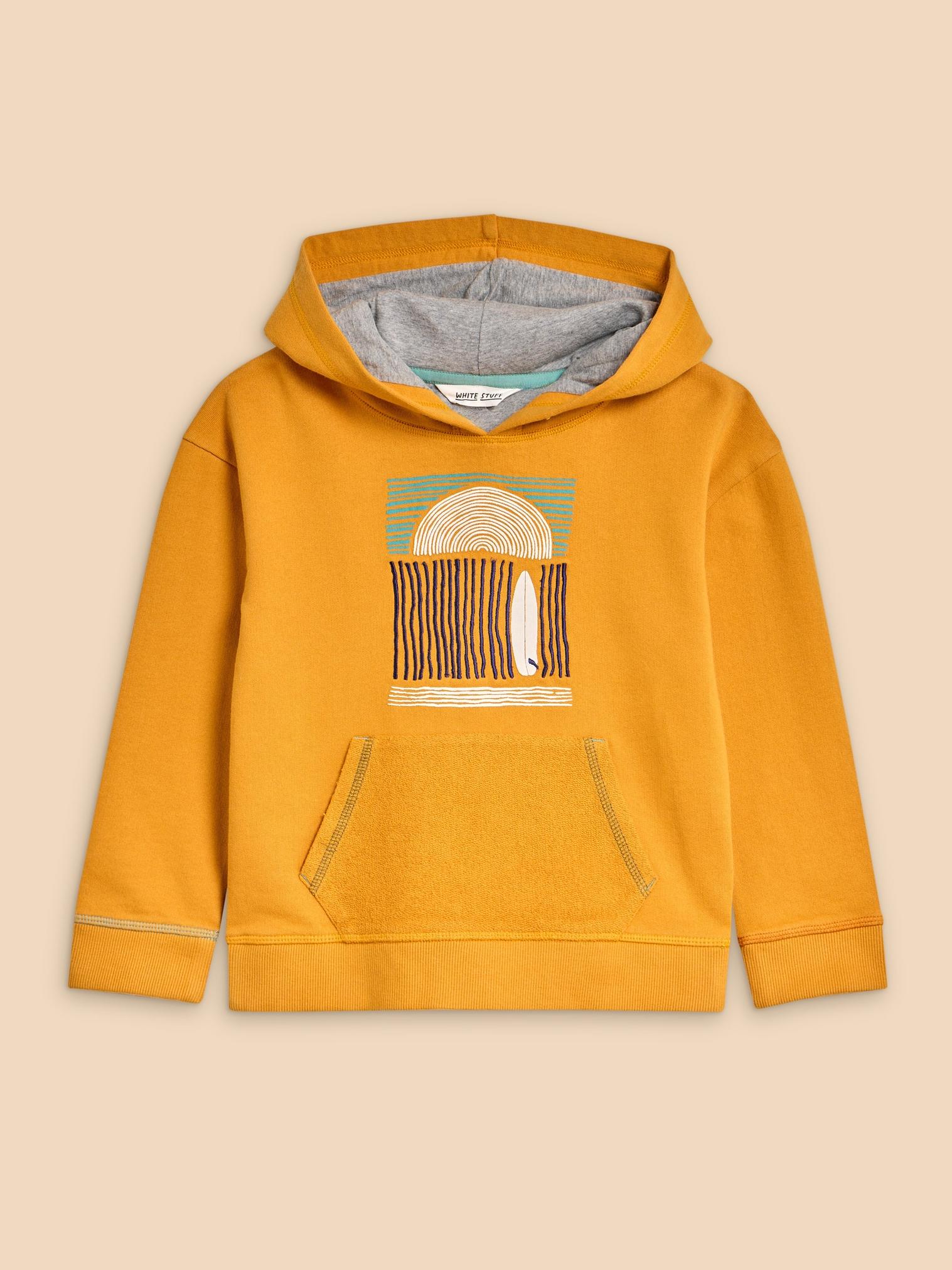 Asher Graphic Hoodie in MID YELLOW - FLAT FRONT
