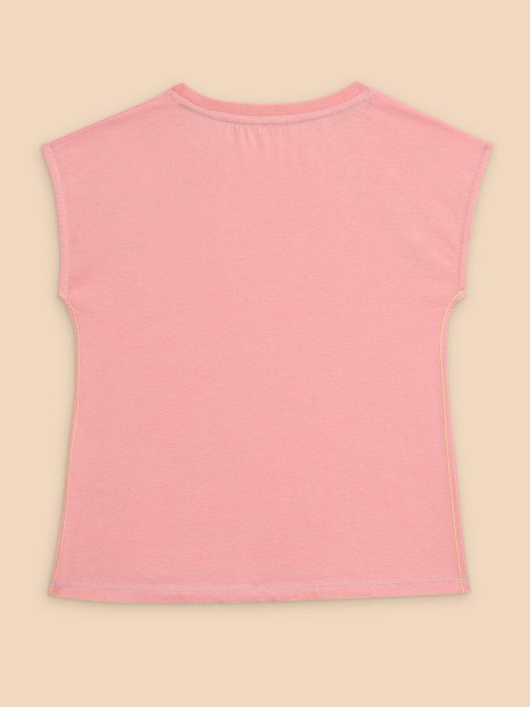 Embroidered Tee in LGT PINK - FLAT BACK