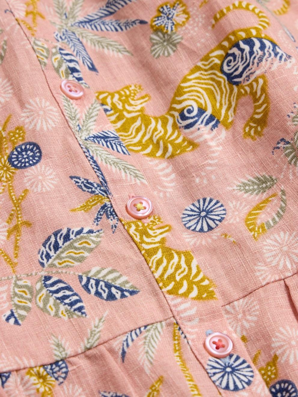 Printed Woven Shirt Dress in PINK MLT - FLAT DETAIL
