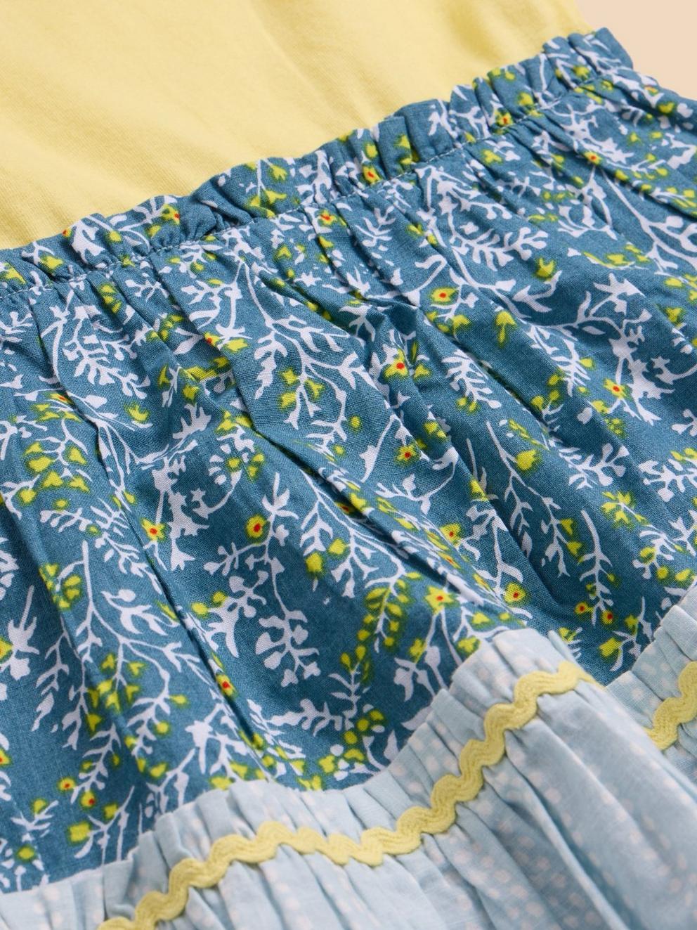 Printed Tiered Frill Dress in YELLOW MLT - FLAT DETAIL