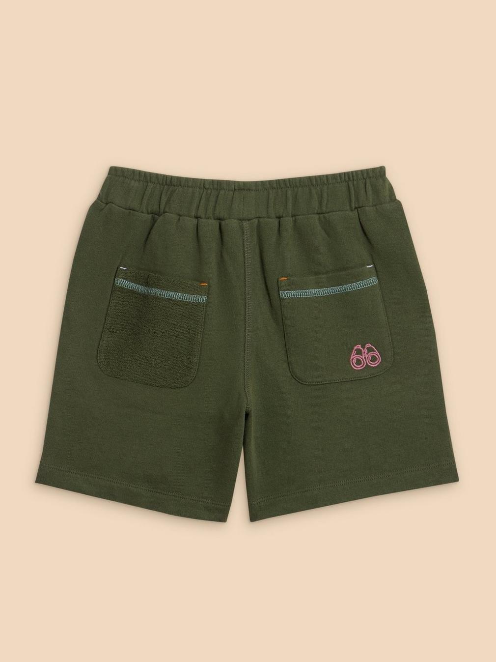 Jersey Pocket Short in KHAKI GRN - FLAT BACK