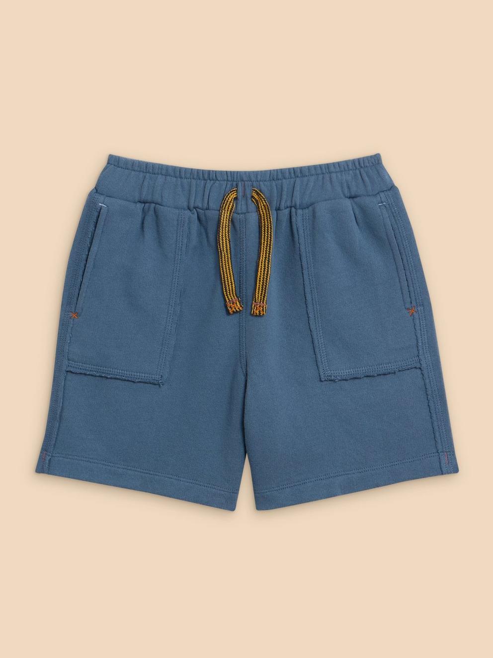 Jersey Pocket Short in MID BLUE - FLAT FRONT