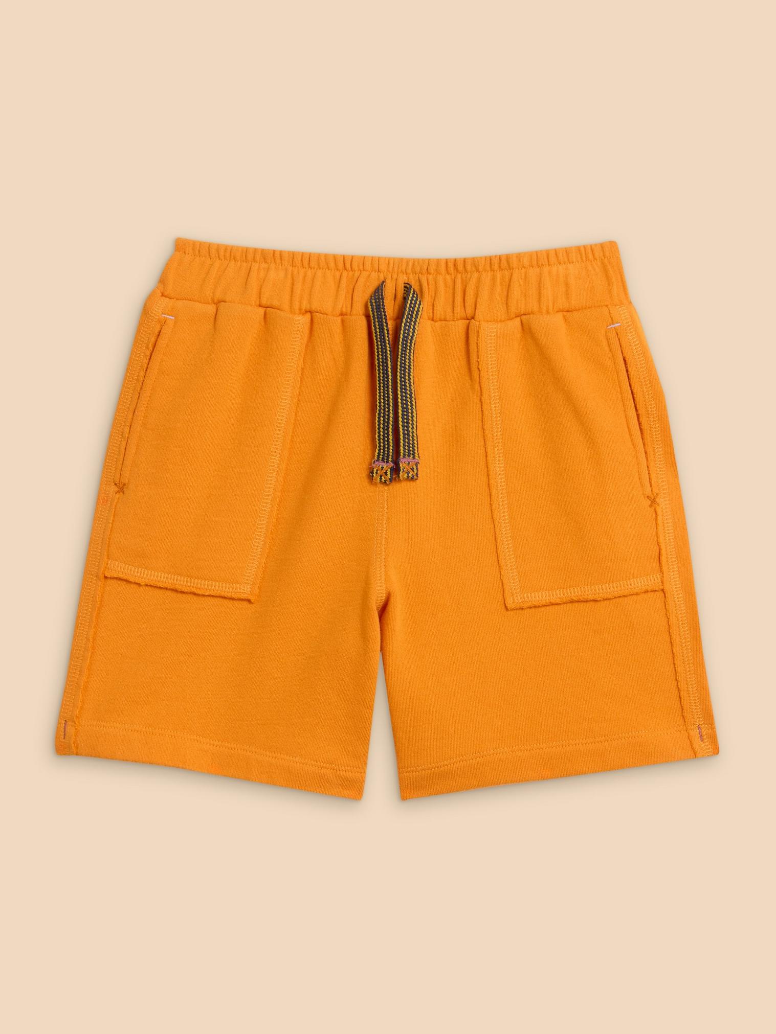 Jersey Pocket Short in MID ORANGE - FLAT FRONT