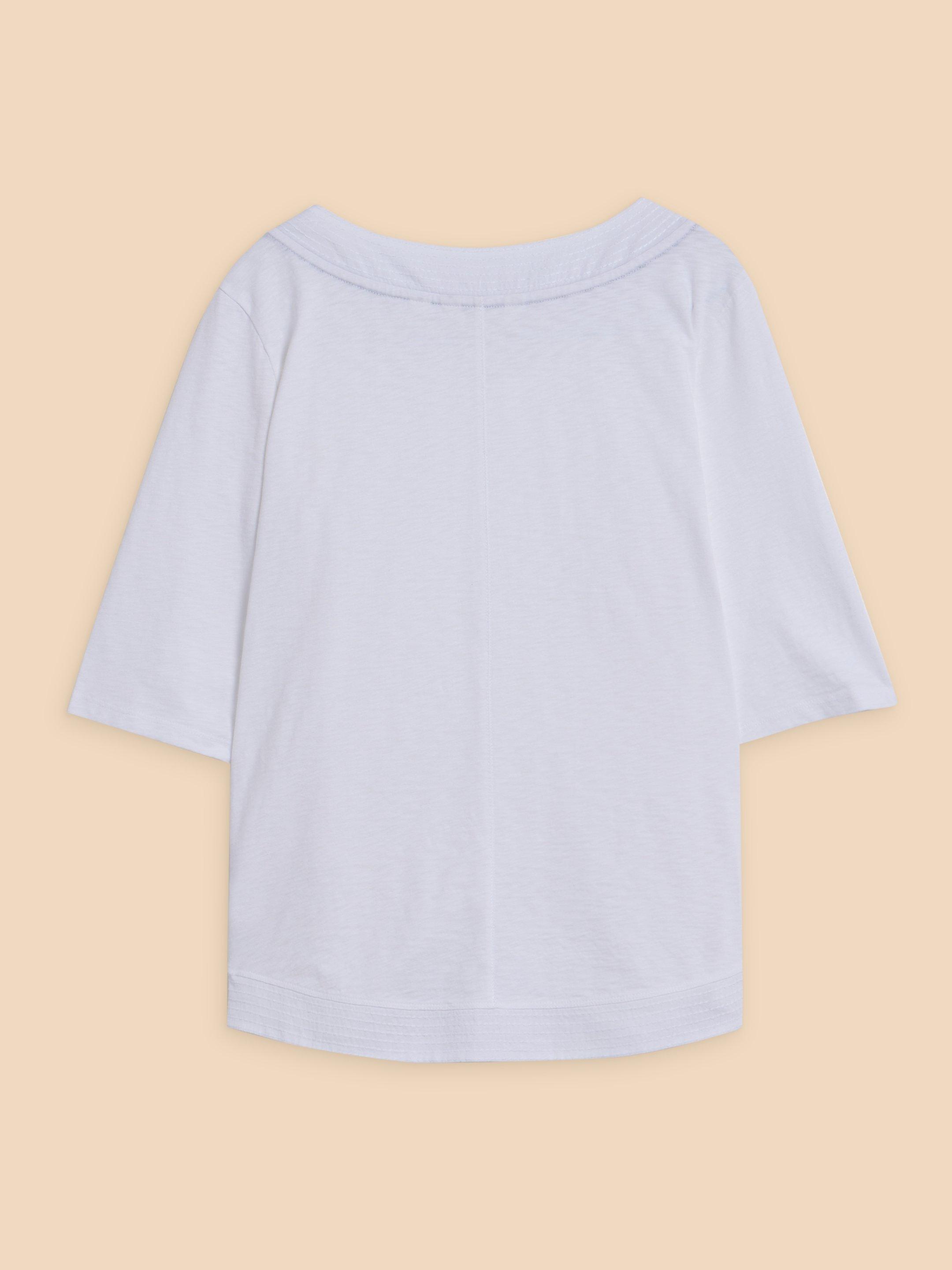 WEAVER EMBROIDERED TOP in BRIL WHITE - FLAT BACK