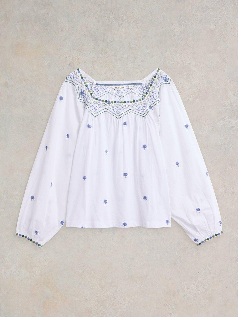 TILLY SMOCK TOP in WHITE MLT - FLAT FRONT