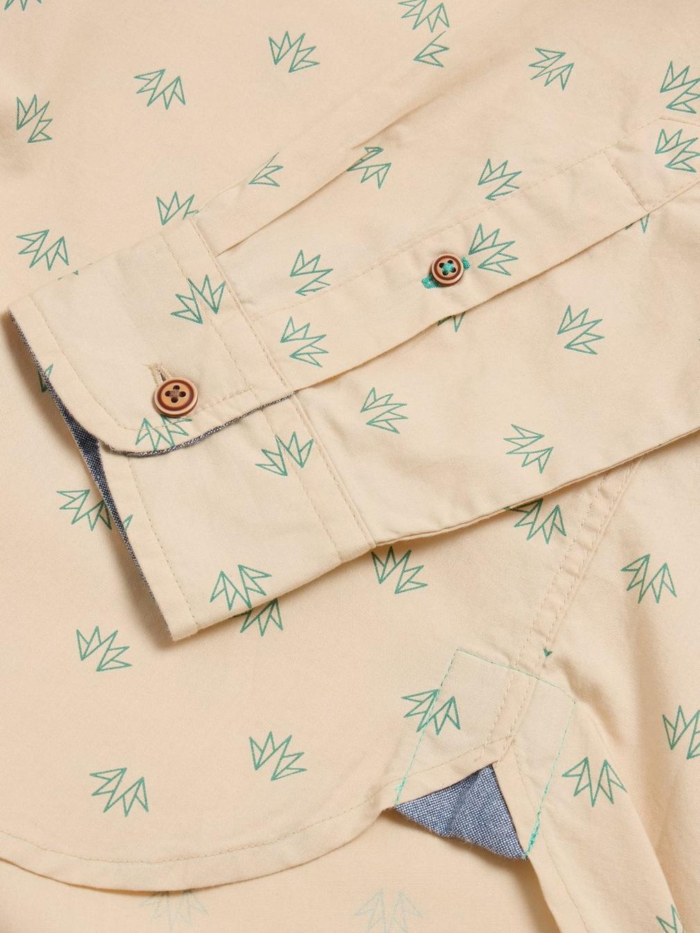 Printed Leaf Shirt in NAT MLT - FLAT DETAIL