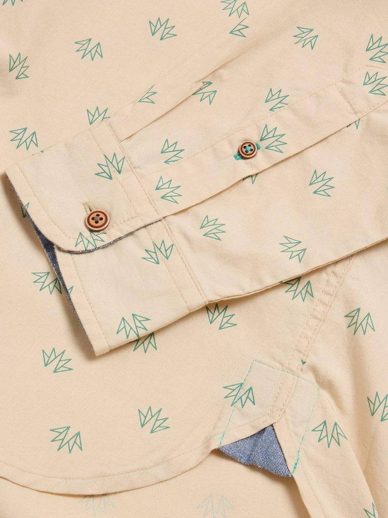 Printed Leaf Shirt in NAT MLT - FLAT DETAIL