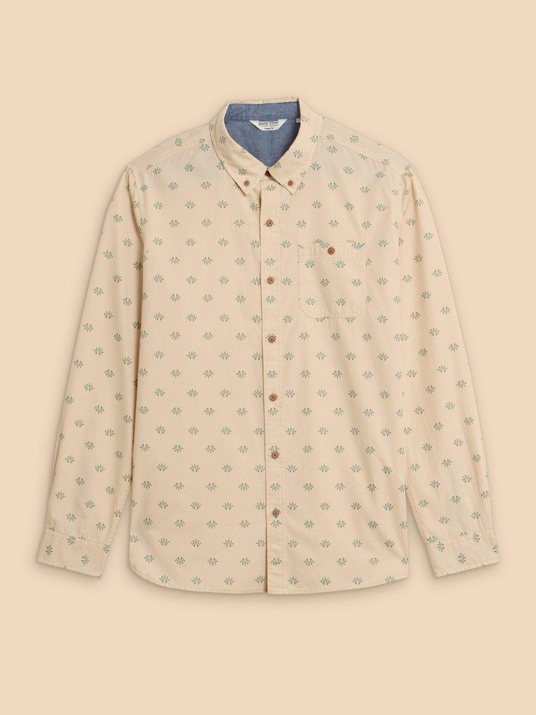 Printed Leaf Shirt in NAT MLT - FLAT FRONT