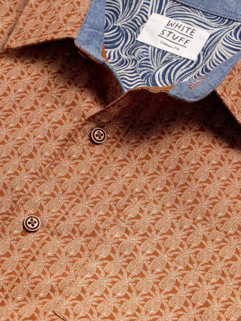 Geo Pineapple Printed SS Shirt in ORANGE PR - FLAT DETAIL