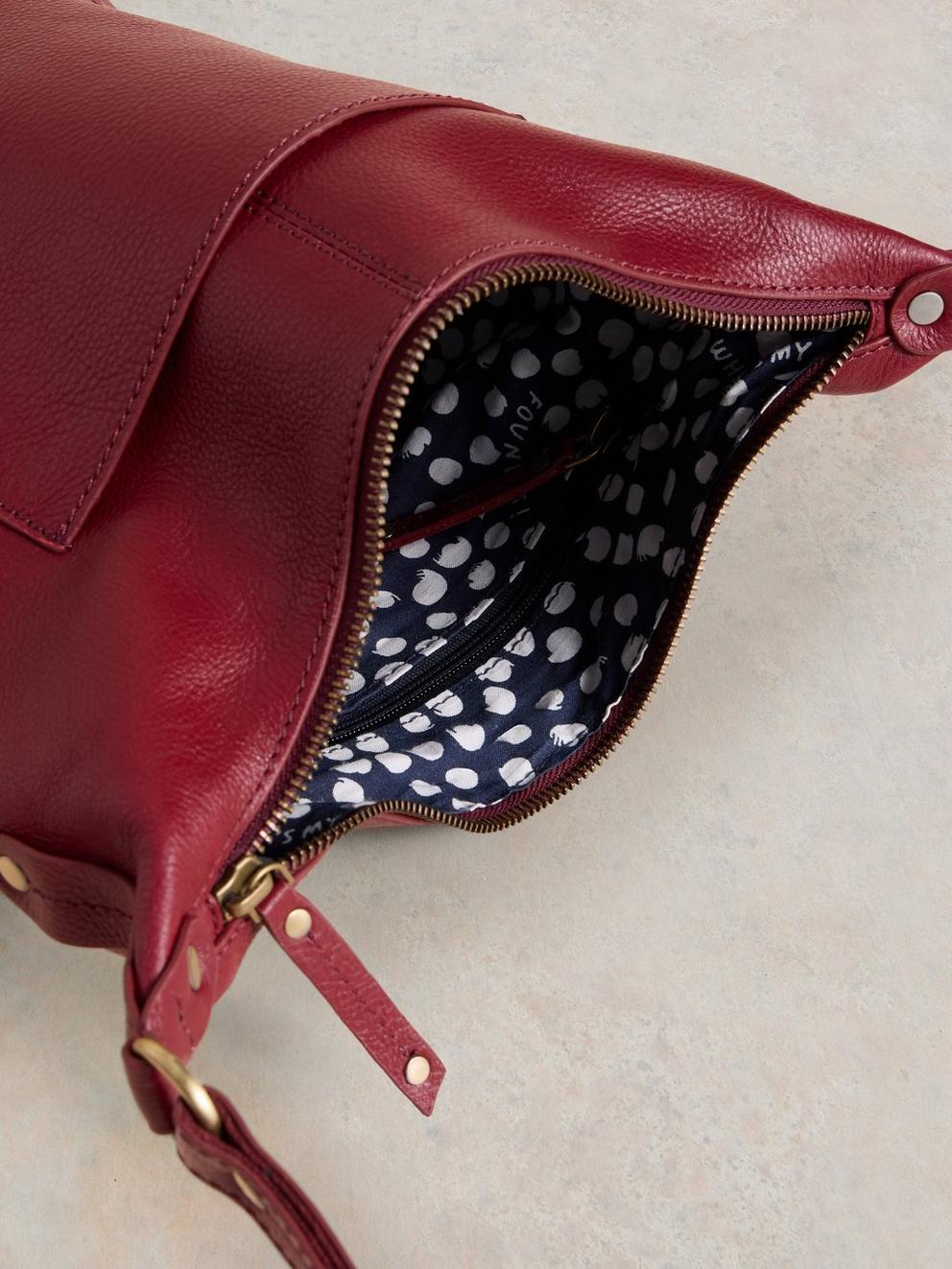 Fern Crossbody in DEEP RED - FLAT FRONT