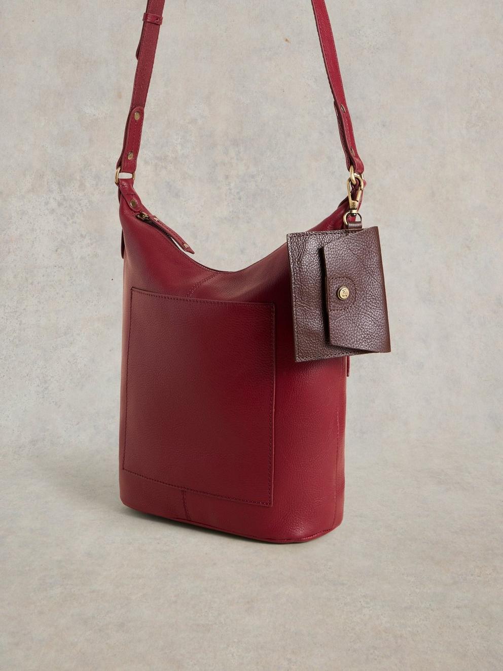 Fern Crossbody in DEEP RED - MODEL DETAIL