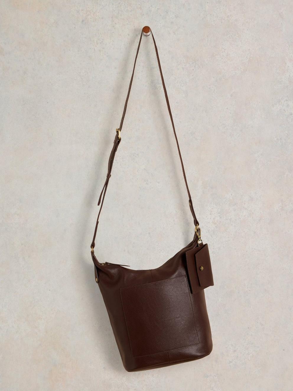 Fern Crossbody in DK BROWN - FLAT FRONT