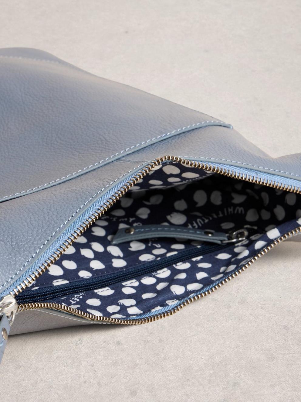 Fern Crossbody in MID BLUE - FLAT DETAIL