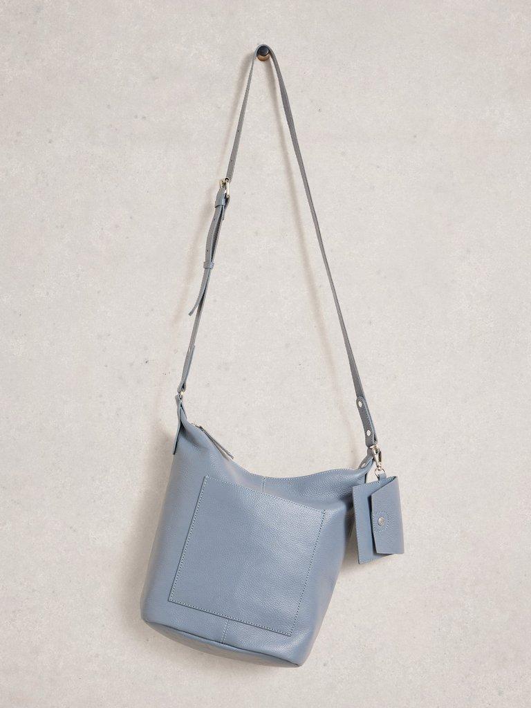 Fern Crossbody in MID BLUE - FLAT FRONT