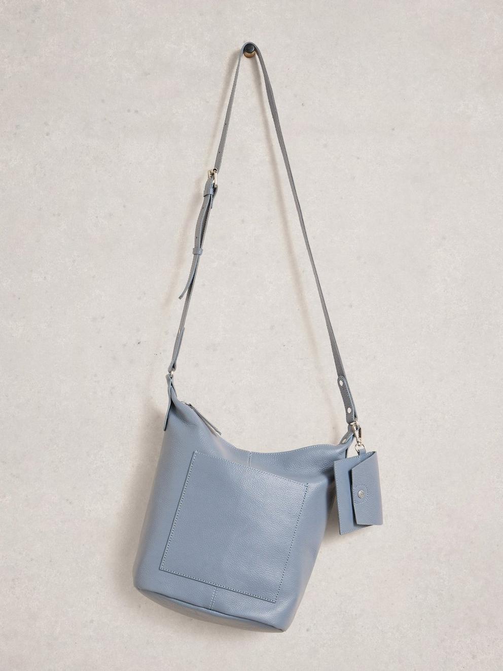 Fern Crossbody in MID BLUE - FLAT FRONT