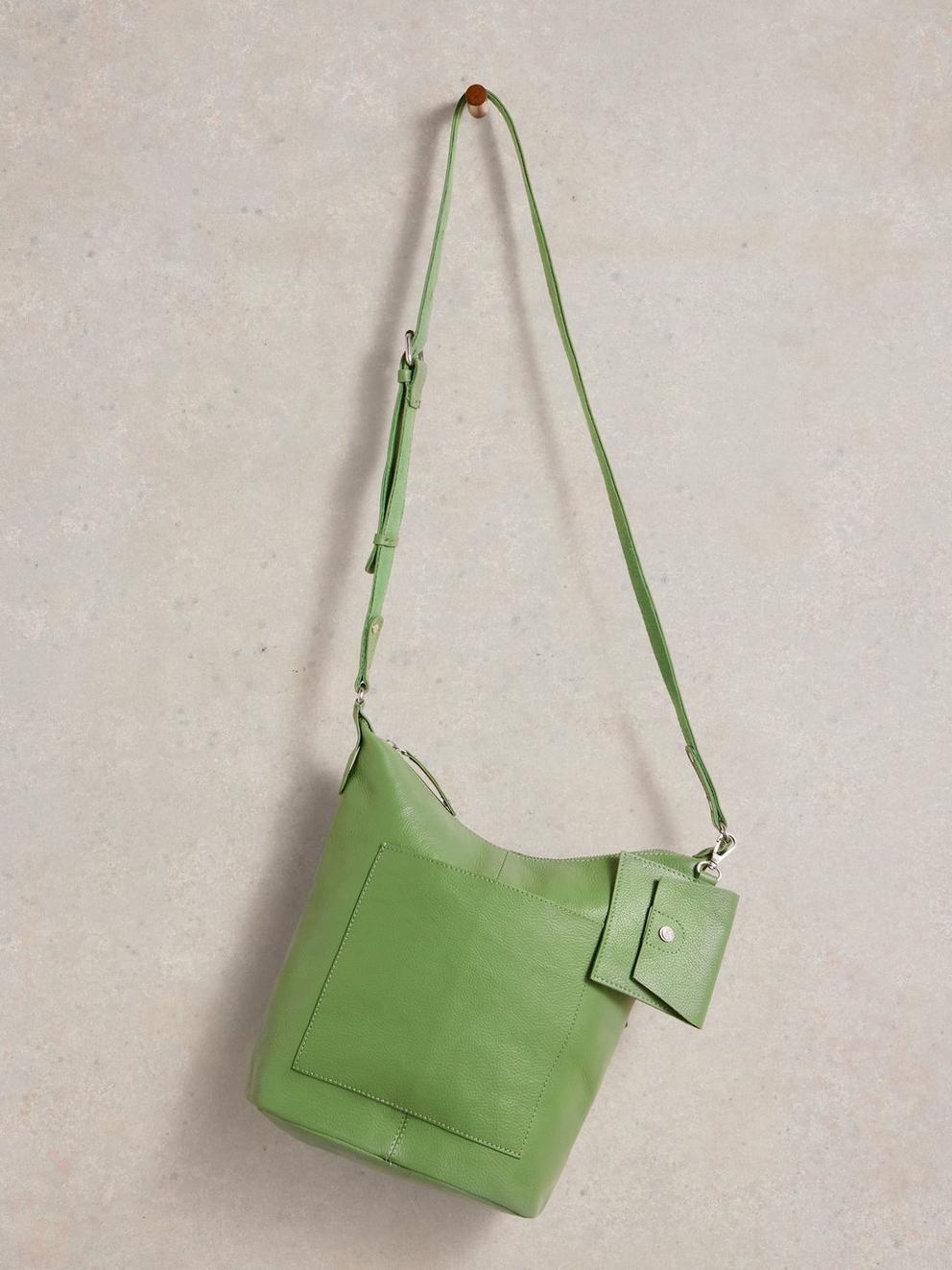 Fern Crossbody in MID GREEN - FLAT FRONT