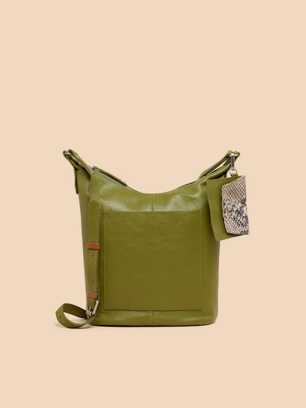 Fern Crossbody in MID GREEN - MODEL FRONT