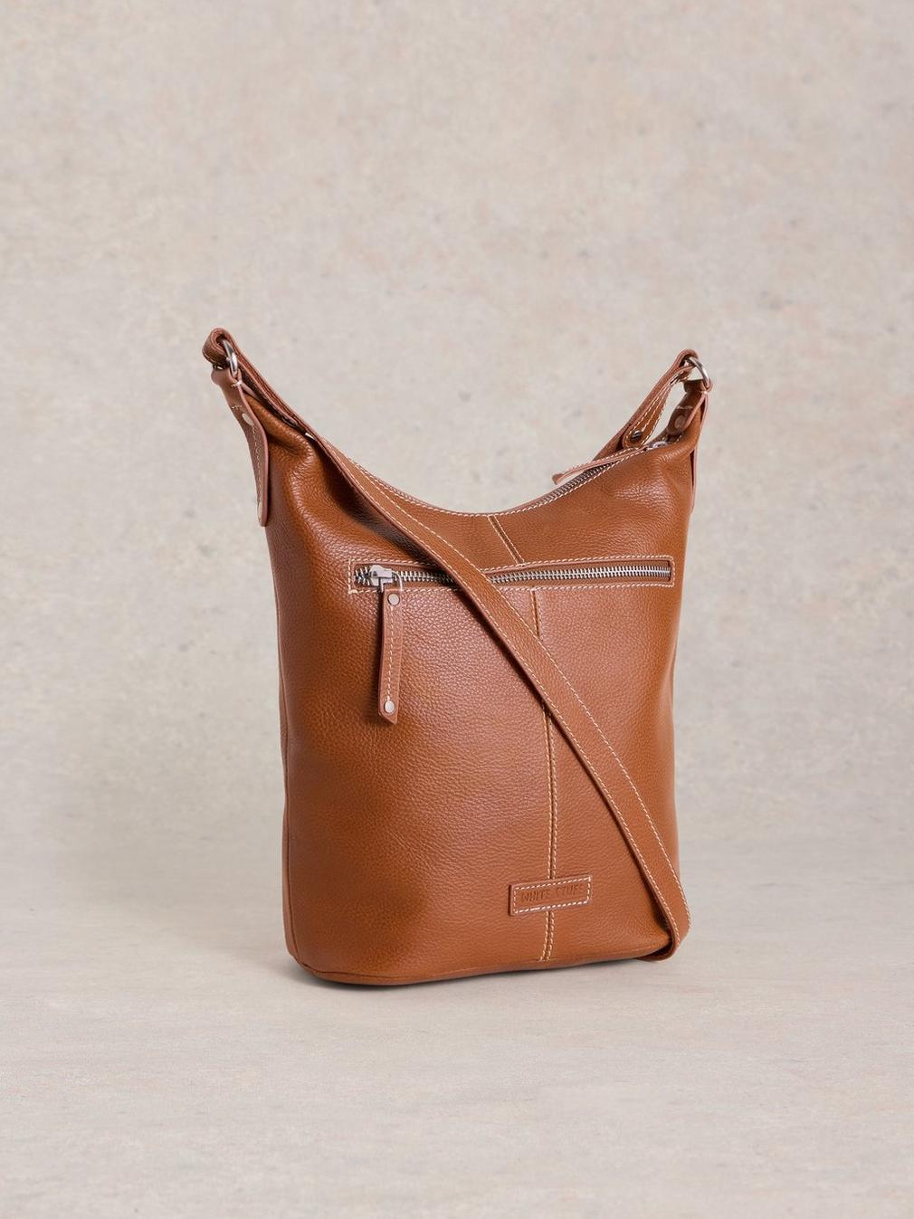 Fern Crossbody Leather in MID TAN - FLAT BACK