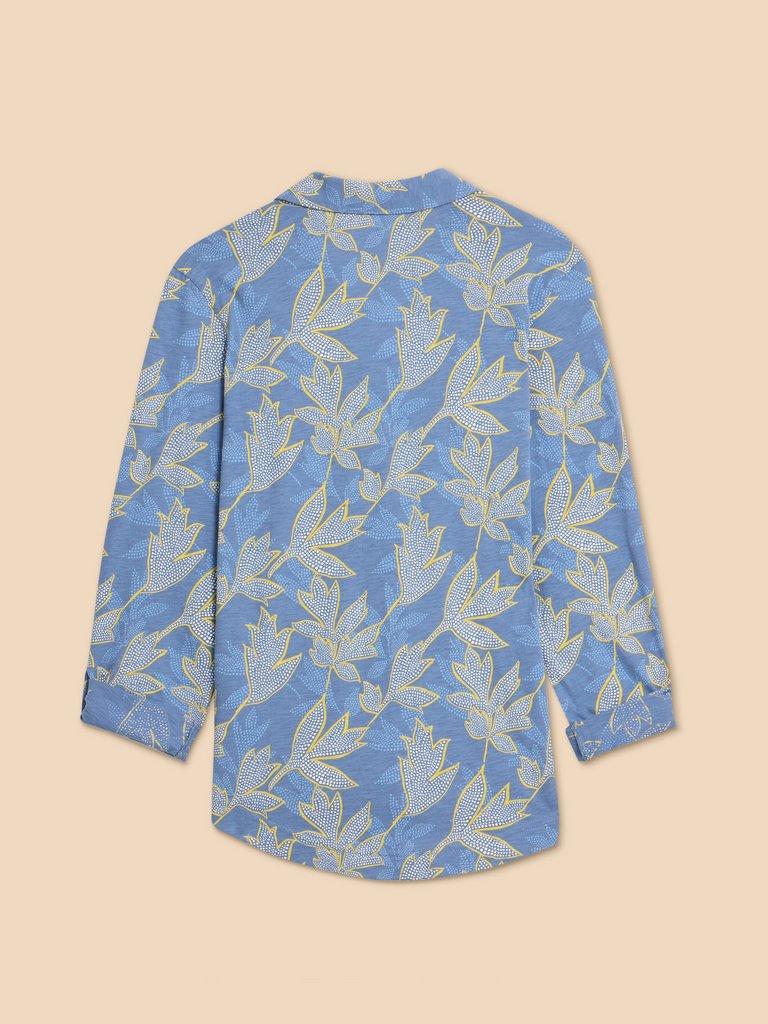 ANNIE PRINTED COTTON SHIRT in BLUE MLT - FLAT BACK