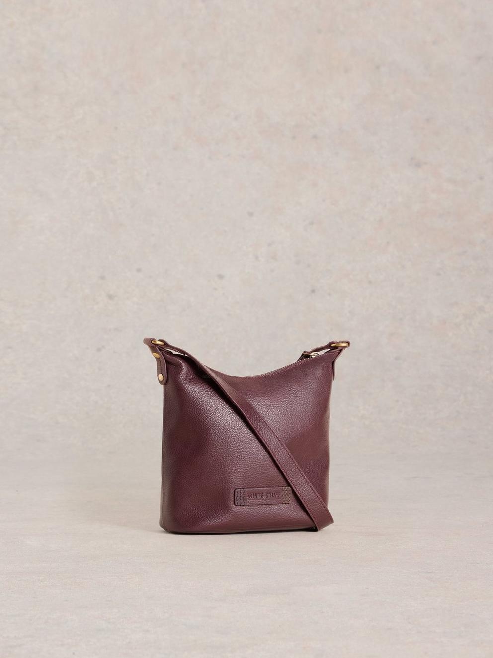 Mini Leather Fern Crossbody in DK PLUM White Stuff