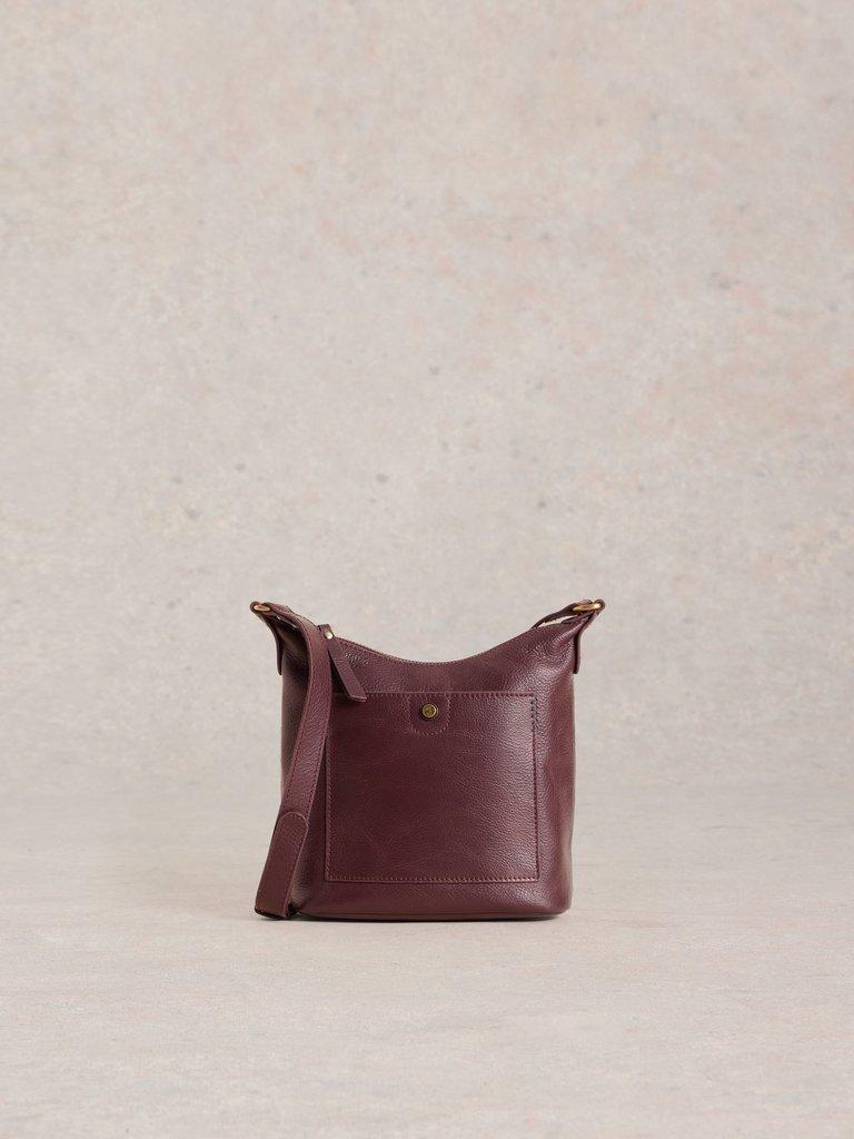 Mini Leather Fern Crossbody in DK PLUM - LIFESTYLE