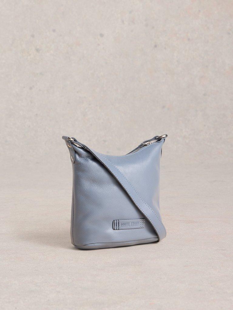 Mini Leather Fern Crossbody in DUS BLUE - FLAT BACK