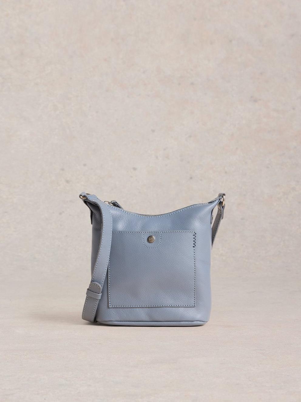 Mini Leather Fern Crossbody in DUS BLUE - LIFESTYLE