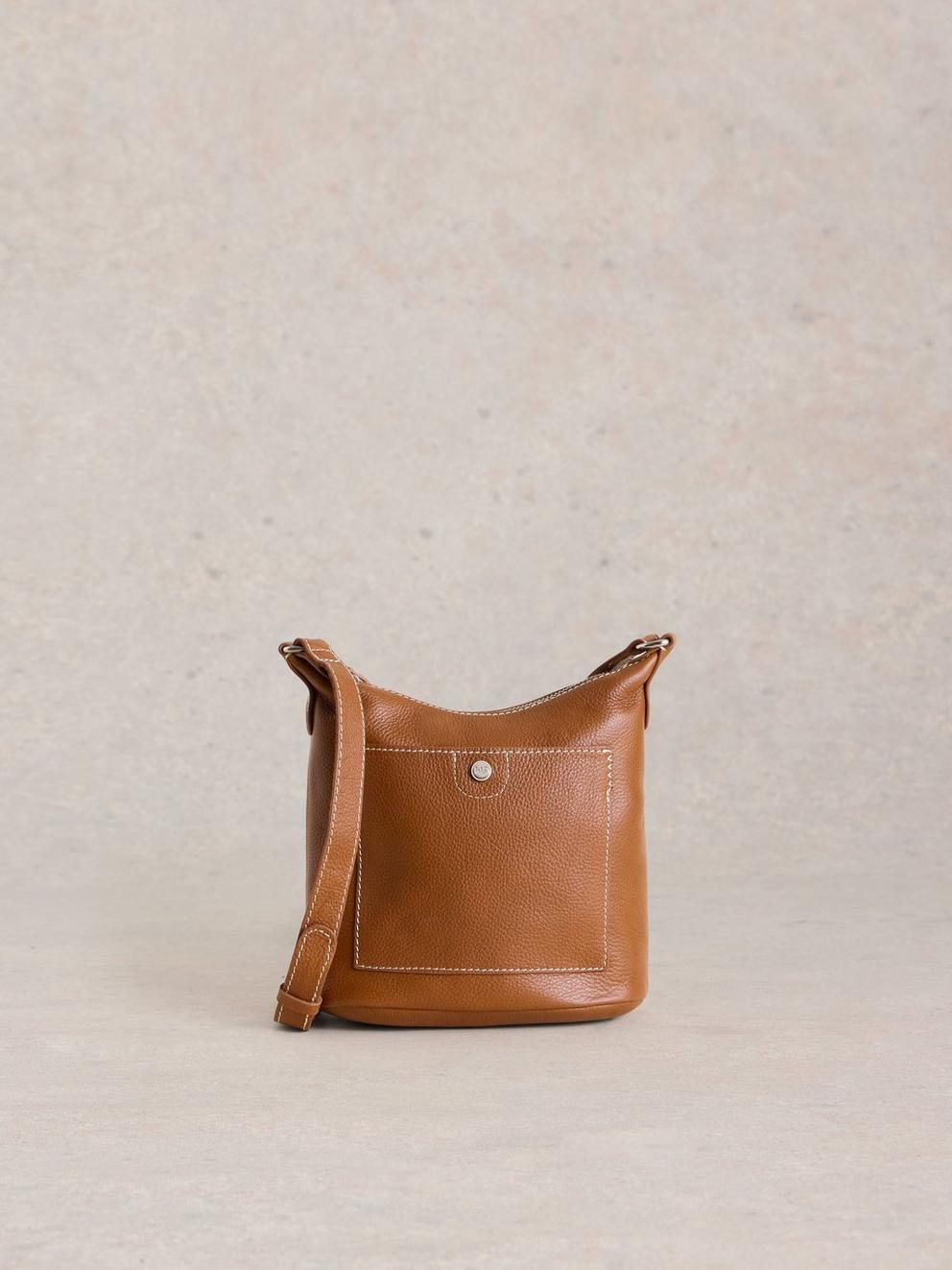 Mini Leather Fern Crossbody in MID TAN - LIFESTYLE