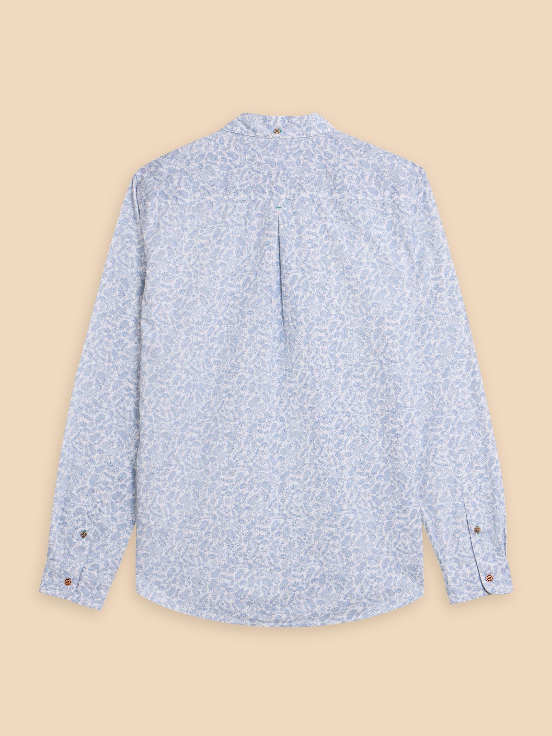 Hare Print Cotton Shirt in WHITE MLT - FLAT BACK