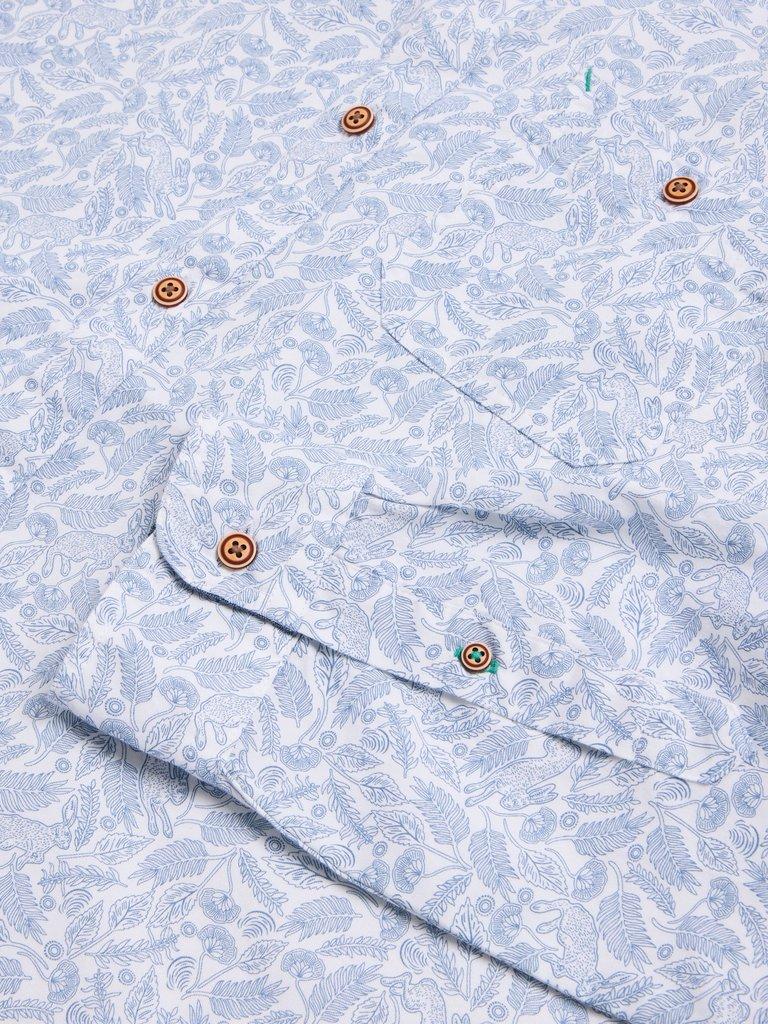 Hare Print Cotton Shirt in WHITE MLT - FLAT DETAIL