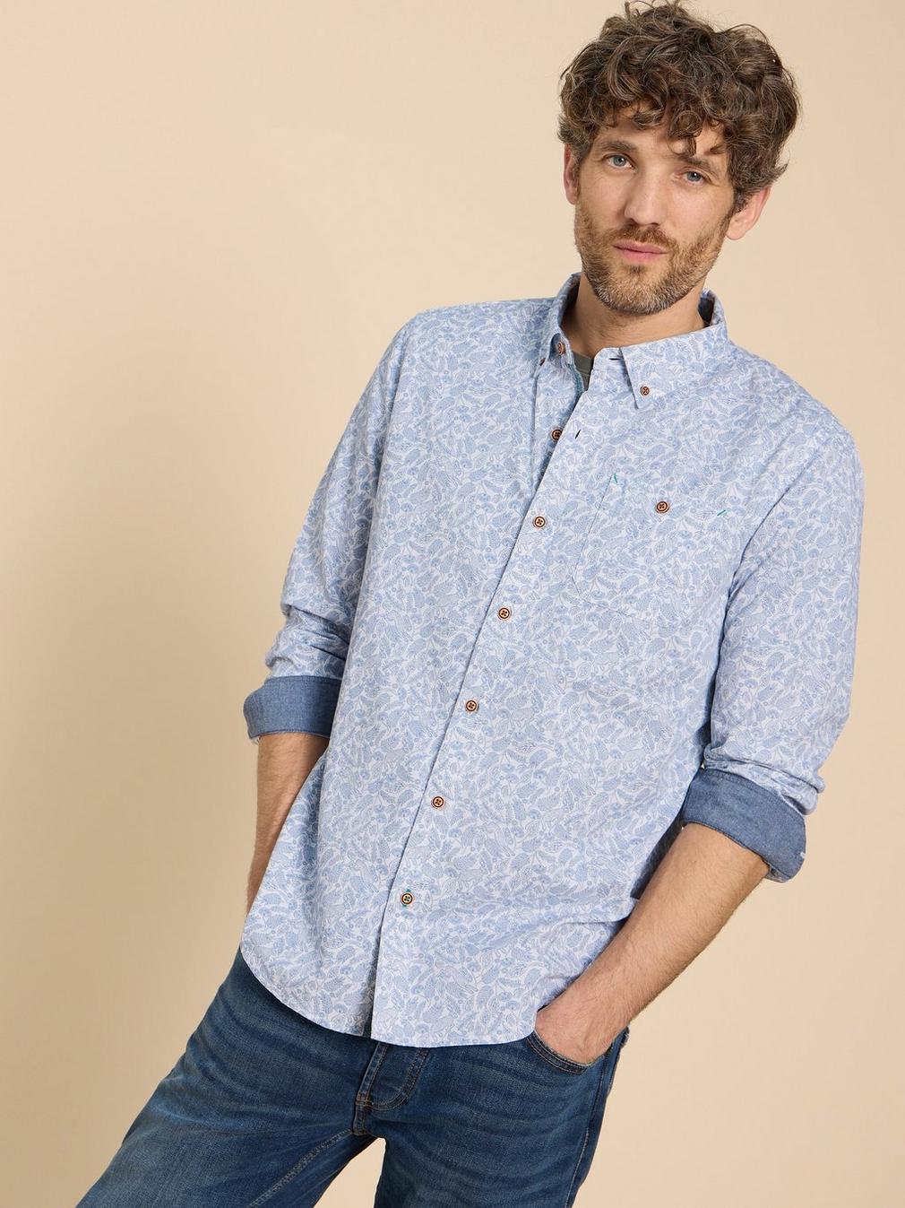 Hare Print Cotton Shirt in WHITE MLT - LIFESTYLE