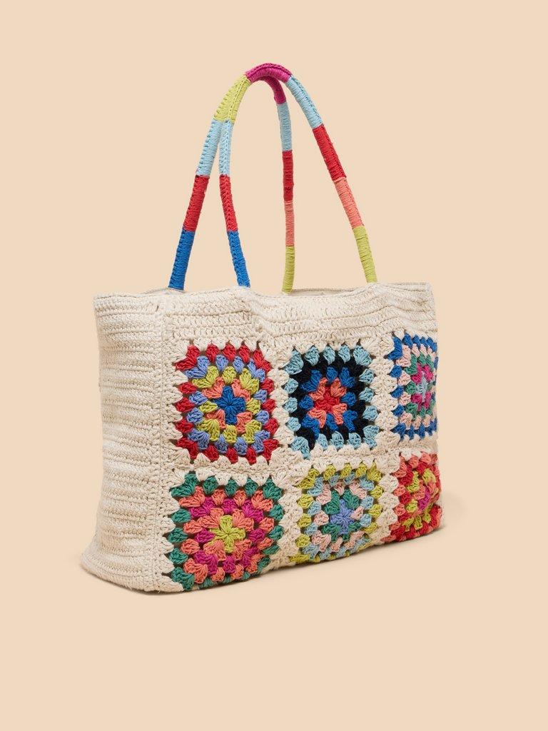 Callie Crochet Tote in NATURAL MULTI | White Stuff