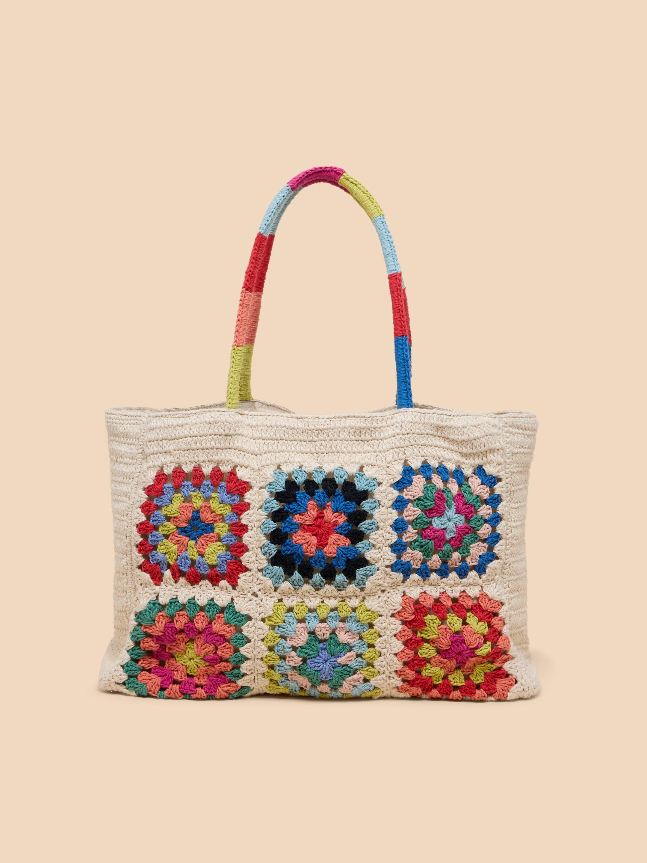 Callie Crochet Tote in NAT MLT - LIFESTYLE
