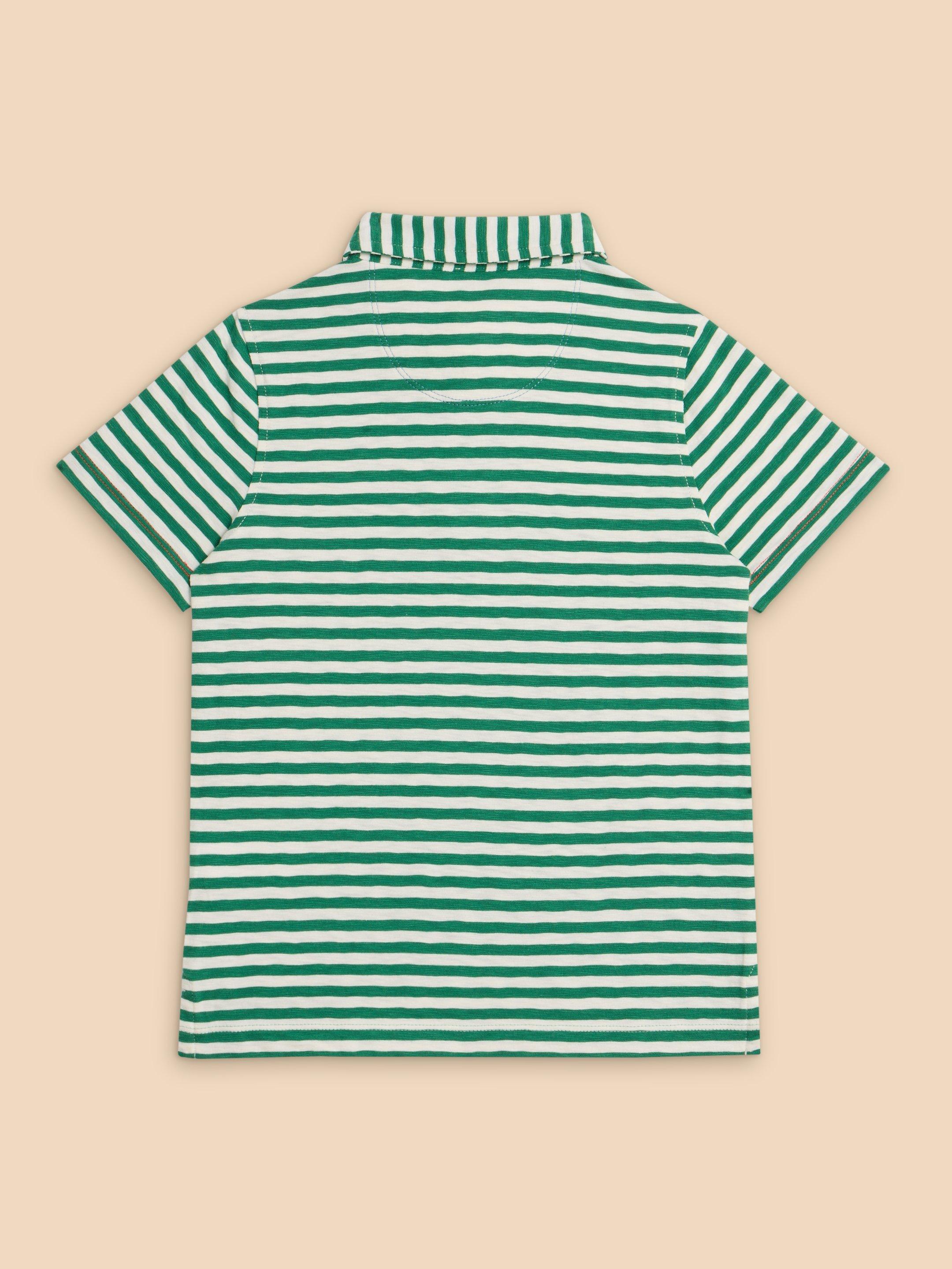 YOUTH Morgan Stripe Performance Polo-Spring Green White