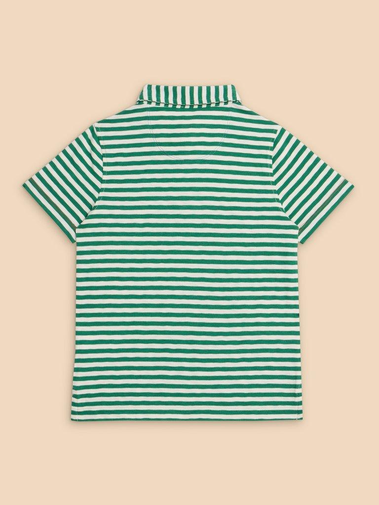 Surfers Stripe SS Polo in MID GREEN - FLAT BACK