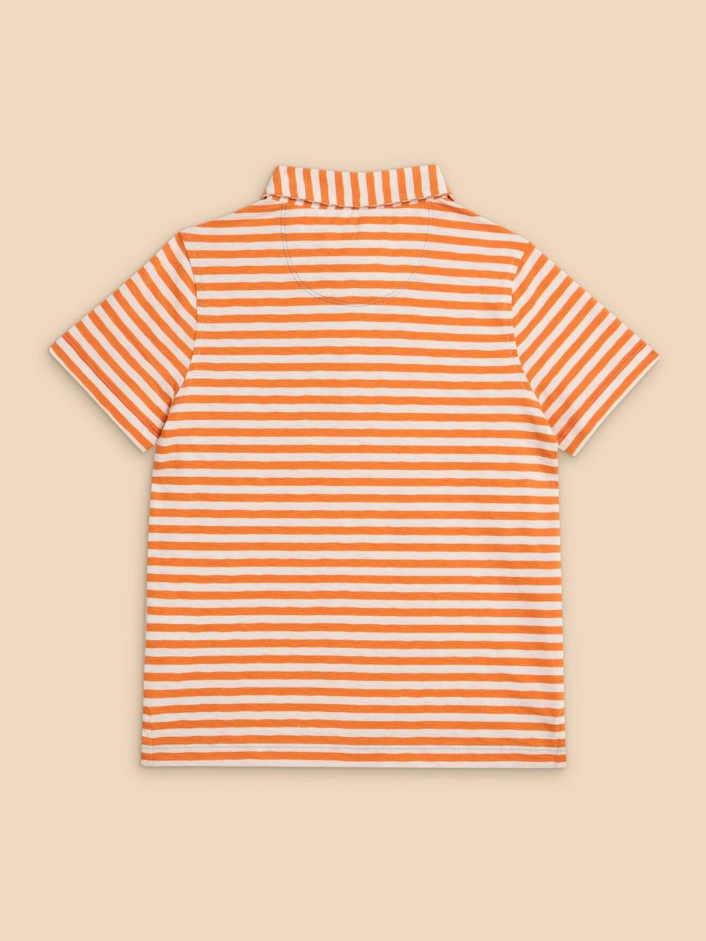 Surfers Stripe SS Polo in MID ORANGE - FLAT BACK