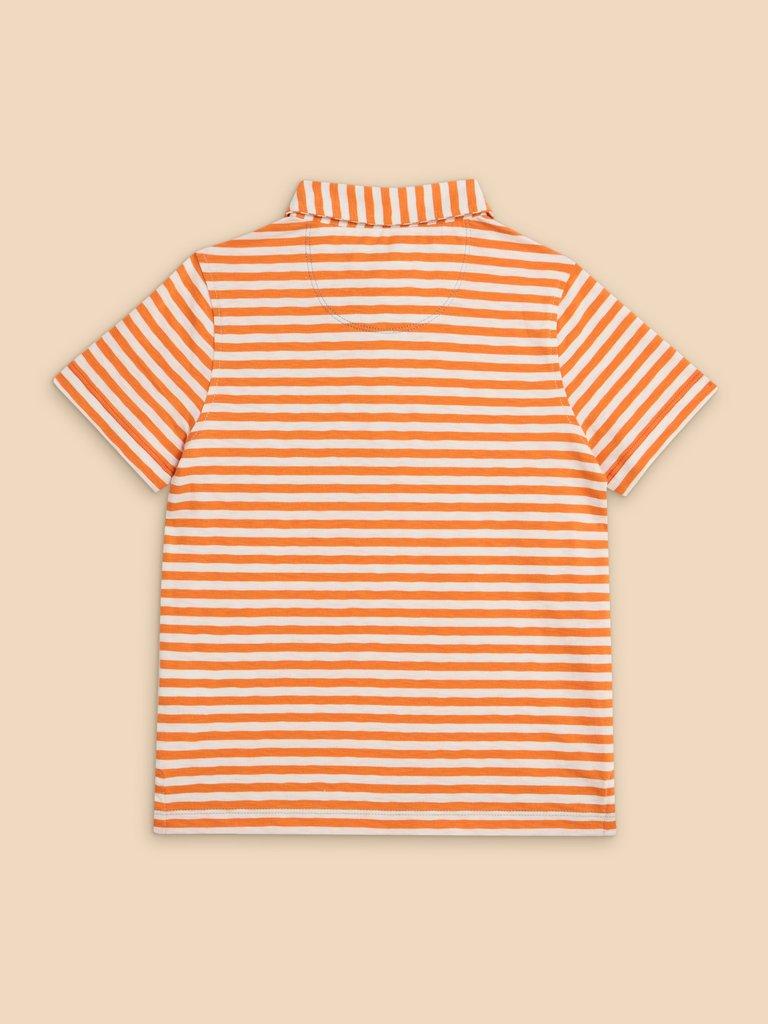 Surfers Stripe SS Polo in MID ORANGE - FLAT BACK