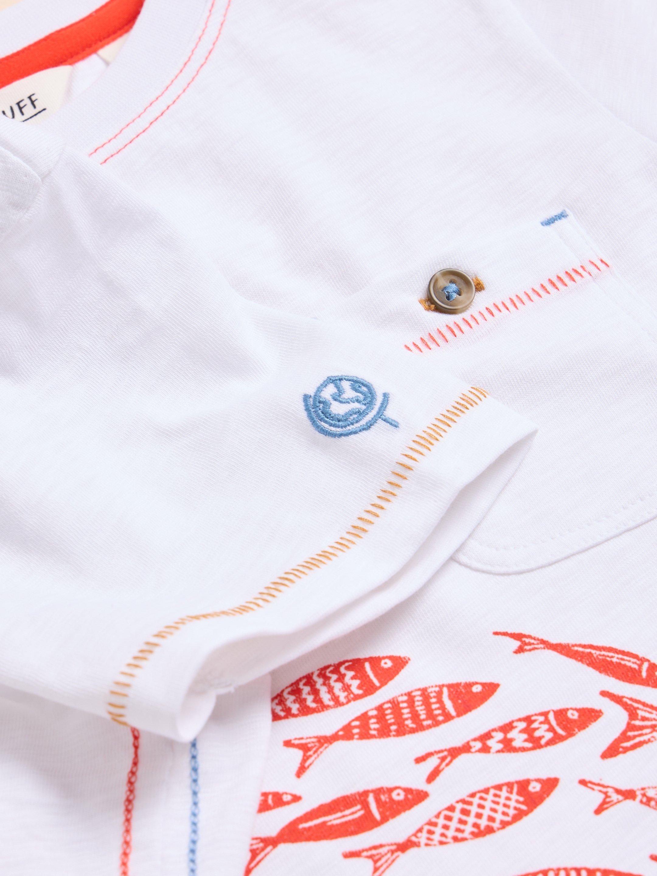 Shoal Fish SS Graphic Tee in IVORY PR - FLAT DETAIL