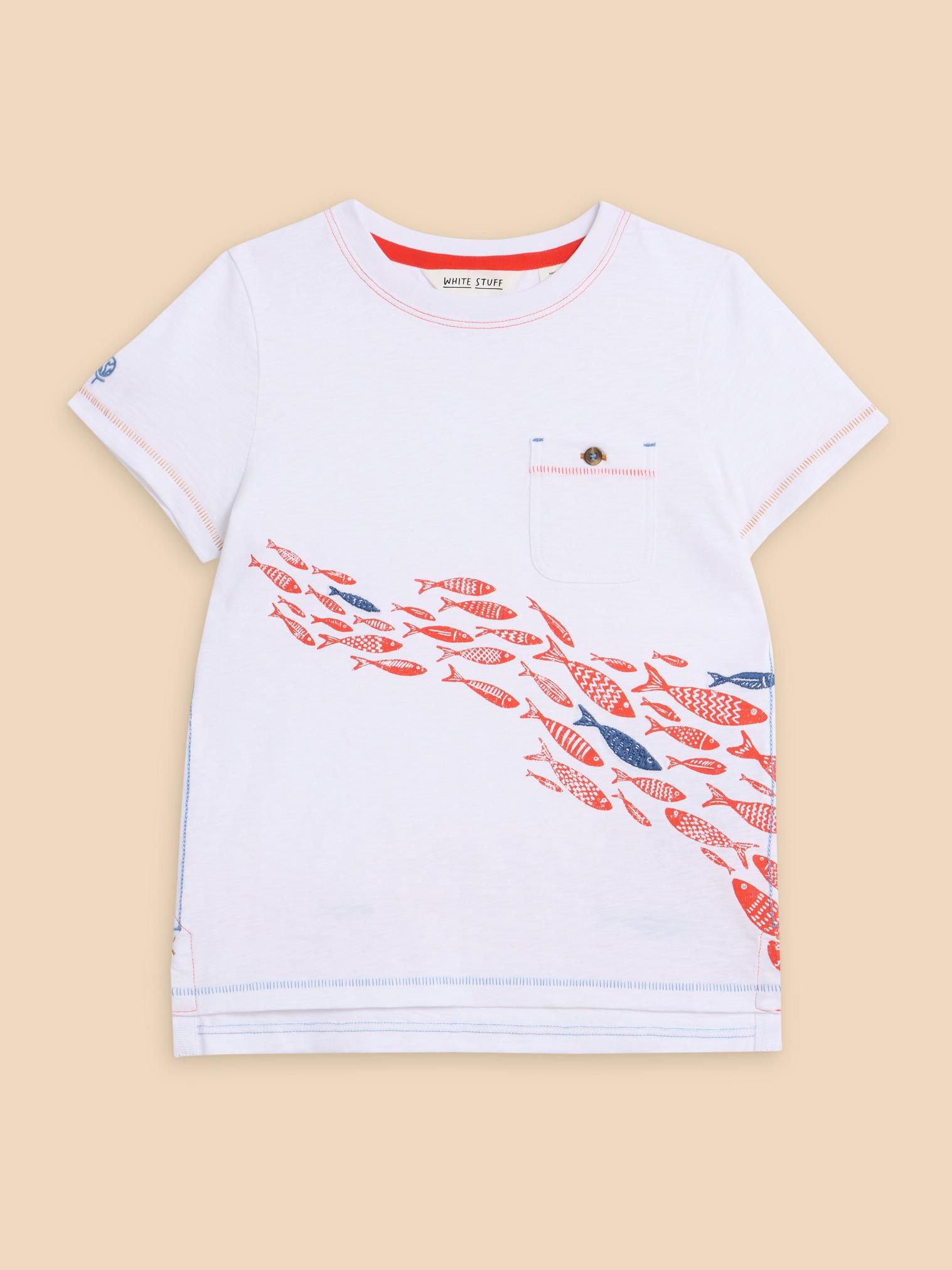 Shoal Fish SS Graphic Tee in IVORY PR - FLAT FRONT