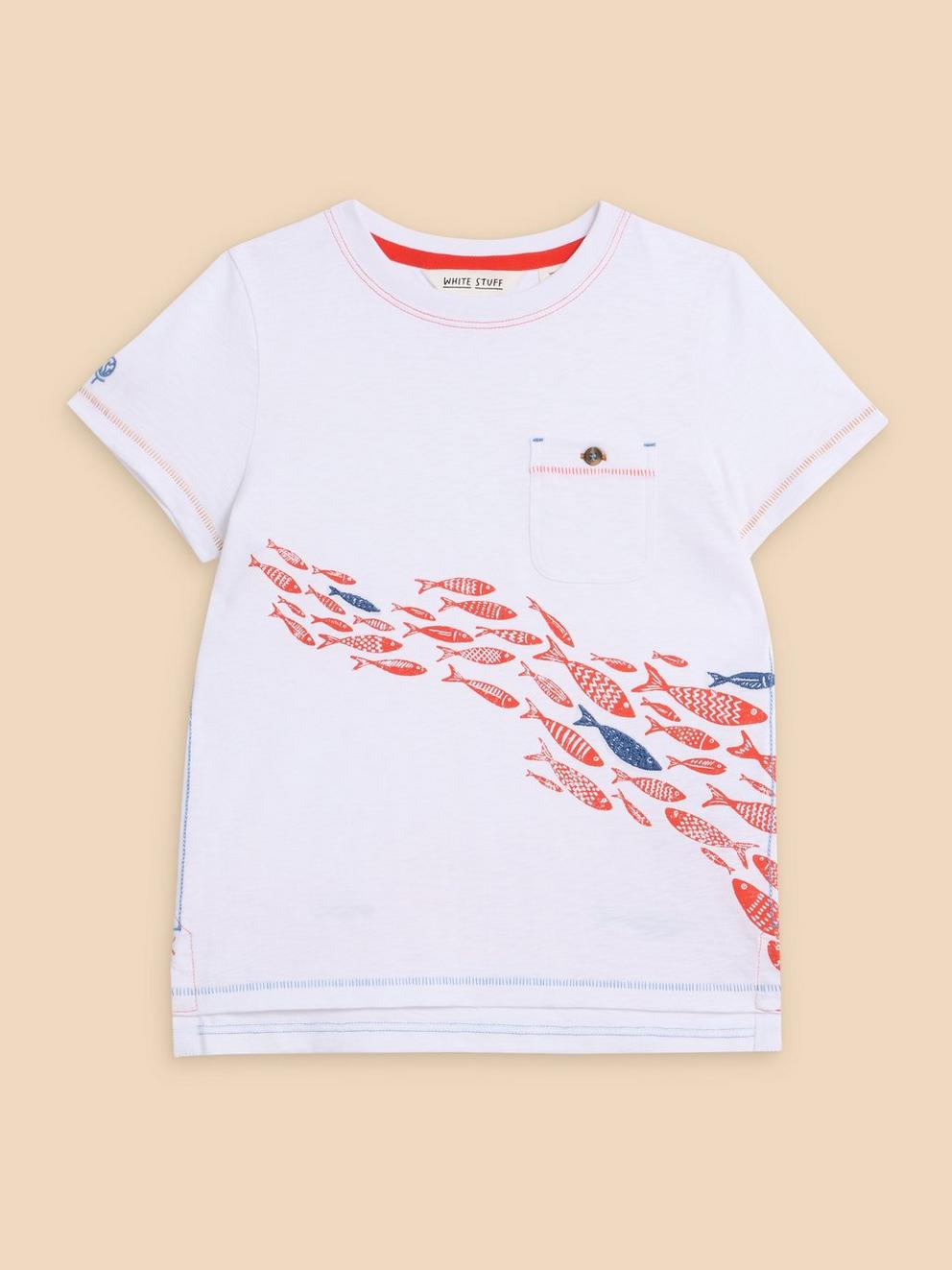 Shoal Fish SS Graphic Tee in IVORY PR - FLAT FRONT