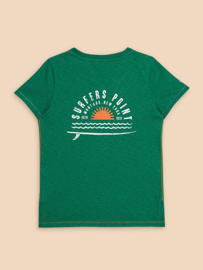 Surfers Point SS Graphic Tee in GREEN PR - FLAT BACK